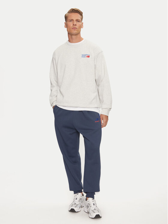 New Balance New Balance Pulóver Athletics Premium Logo MT41547AHH Szürke Relaxed Fit