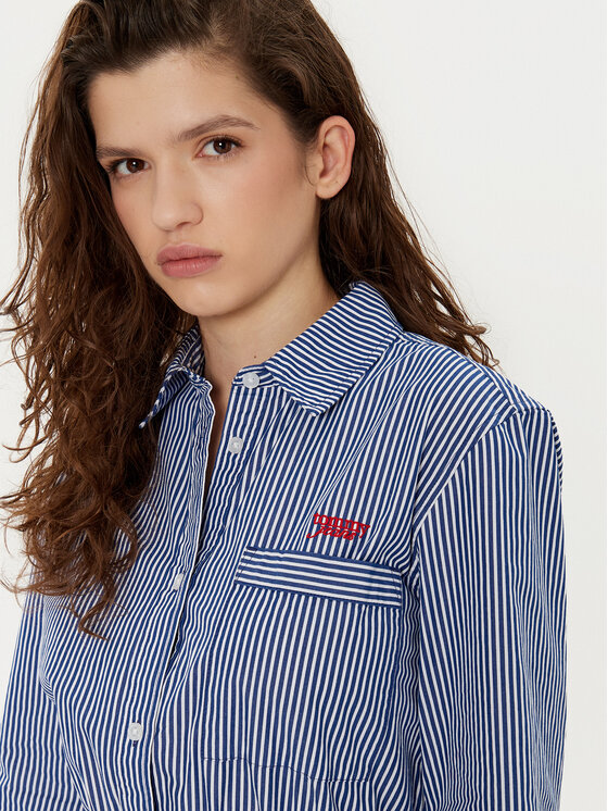 Tommy Jeans Tommy Jeans Rochie tip cămașă DW0DW20470 Bleumarin Regular Fit