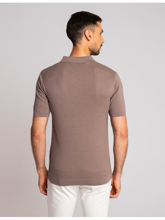 Borgio Borgio Polo sturno Brązowy Classic Fit