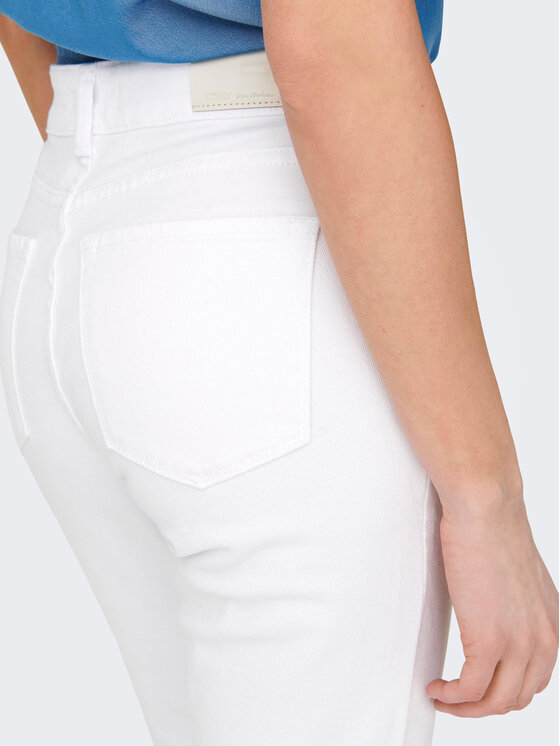 ONLY ONLY Jeansy Emily 15292435 Bílá Straight Fit