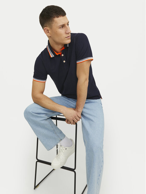 Jack&Jones Jack&Jones Polo Paulos 12136668 Tamnoplava Slim Fit