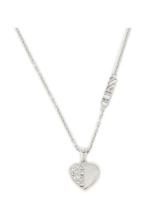 Guess Guess Naszyjnik Lovely Guess JUBN03 035JW Srebrne rodowanie