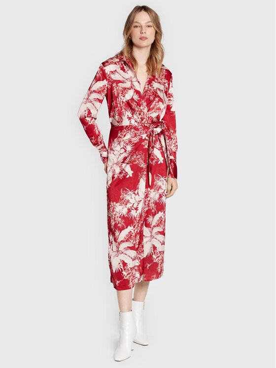 Guess Košeľové šaty Dorothee W2BK13 WEX62 Červená Regular Fit