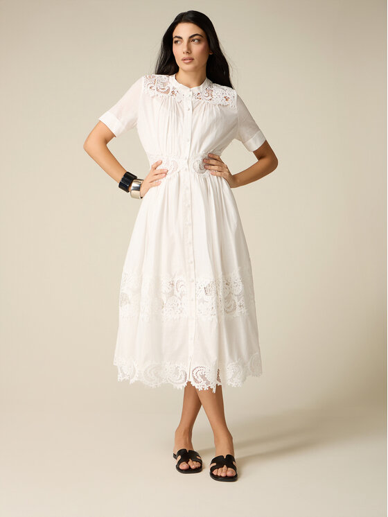 Oltre Oltre Vestito da giorno 7050R005009N011 Bianco A-Line Fit