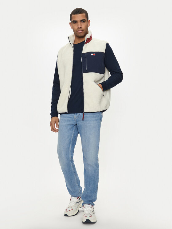 Tommy Jeans Tommy Jeans Жилет Teddy DM0DM18900 Écru Relaxed Fit