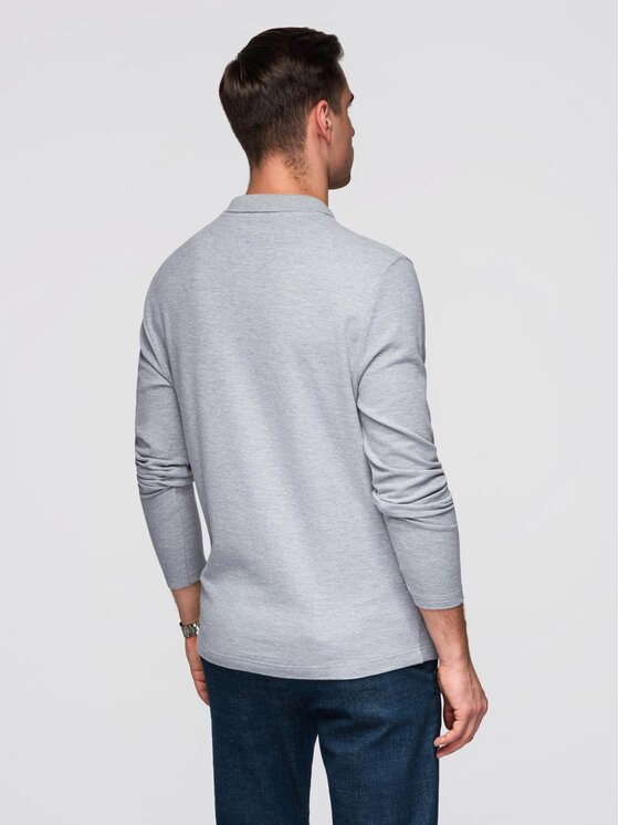 Ombre Ombre Longsleeve OM-POBL-0162 Szary Regular Fit