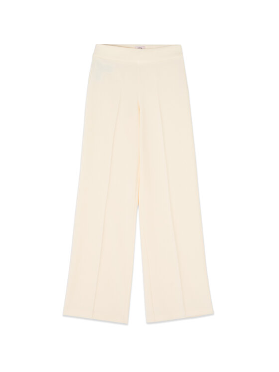 Oltre Oltre Pantaloni di tessuto P04ZR009467N021 Bianco Baggy Fit