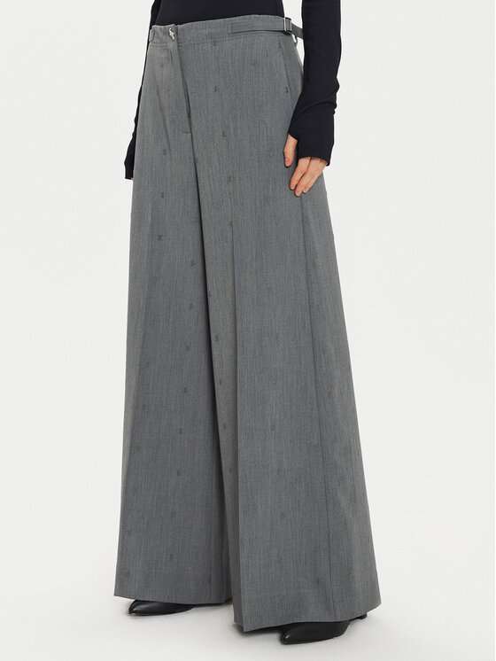 TWINSET Palazzo nohavice 242AM2043 Sivá Wide Leg