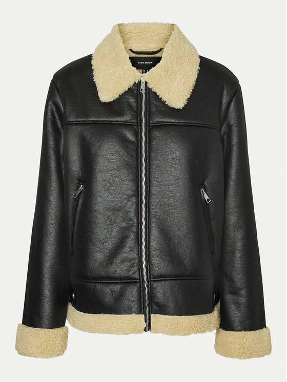 Vero Moda Vero Moda Dirbtinės odos striukė Kay 10310165 Juoda Regular Fit