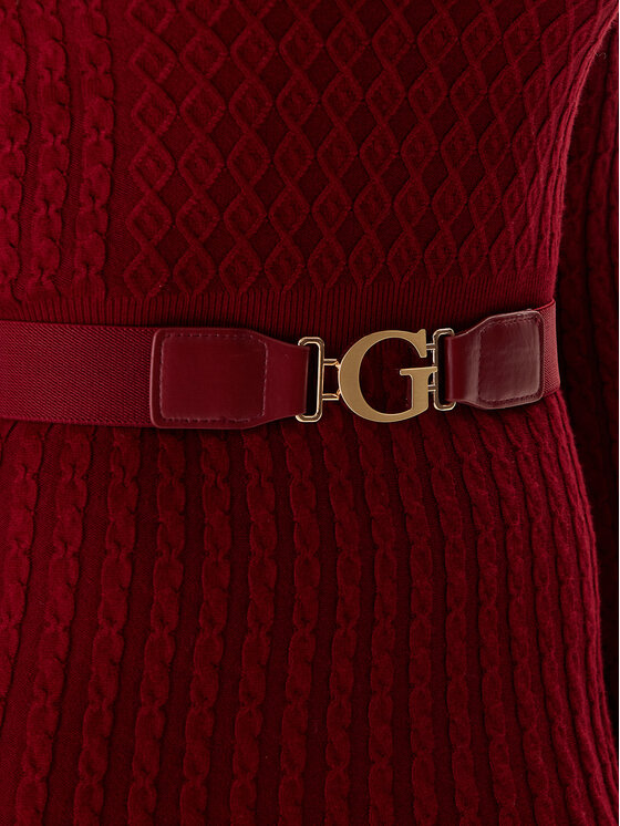 Guess Guess Úpletové šaty W5BK68 Z2YJ2 Červená Slim Fit