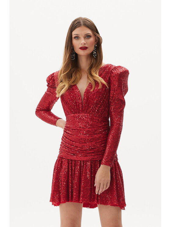 Castellani Castellani Sukienka Zora Czerwony Regular Fit