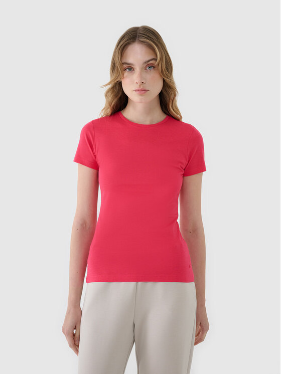 4F 4F T-Shirt COMMON GROUND Różowy Slim Fit