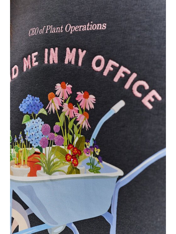 NAOKO NAOKO Mikina Floral Office Šedá Regular Fit