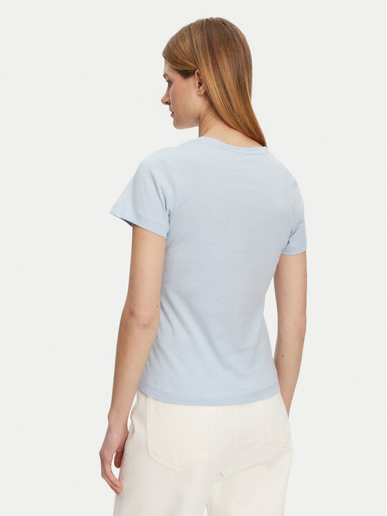 Guess Guess T-krekls V5GI02 K9RM1 Gaiši zils Slim Fit