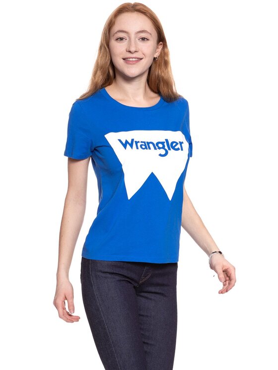 Wrangler Wrangler T-Shirt FESTIVAL TEE Niebieski Regular Fit