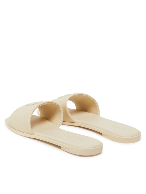 Tommy Hilfiger Tommy Hilfiger Iešļūcenes Th Logo Hardware Leather Mule FW0FW08806 Écru
