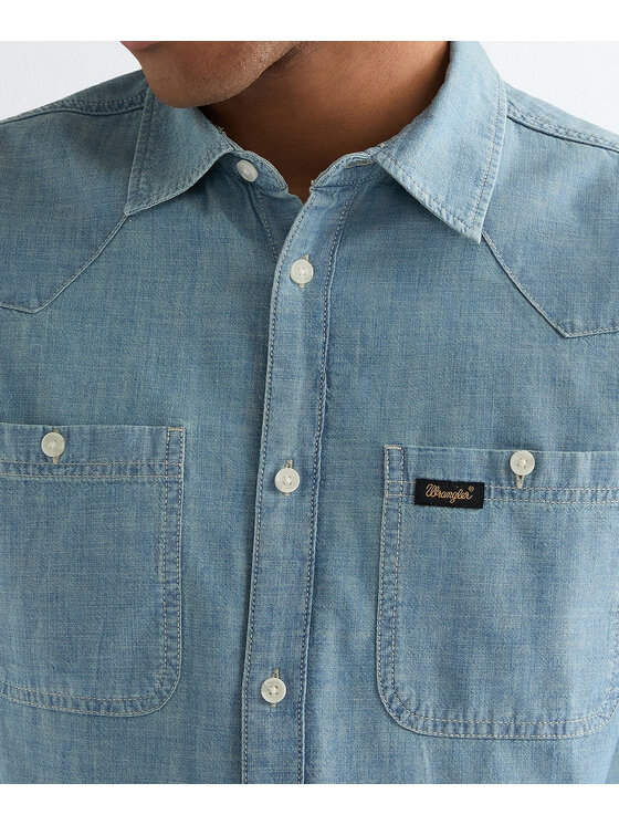Wrangler Wrangler Koszula jeansowa 112378119 Niebieski Regular Fit