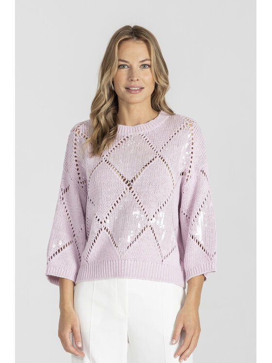 Deni Cler Milano Deni Cler Milano Sweter T-DC-S463-E5-60-31-1 Różowy Regular Fit