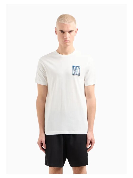Armani Exchange Armani Exchange Tričko T-SHIRT Biela Slim Fit