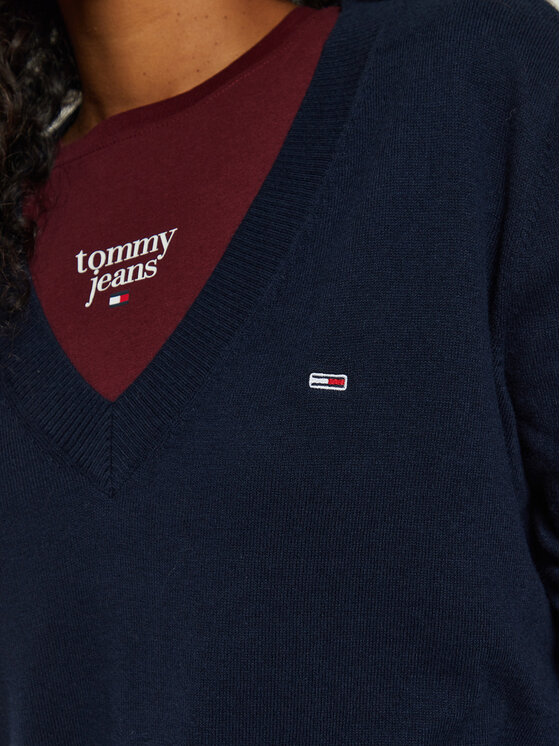 Tommy Jeans Tommy Jeans Sweter Tjw Essential DW0DW18670 Granatowy Regular Fit