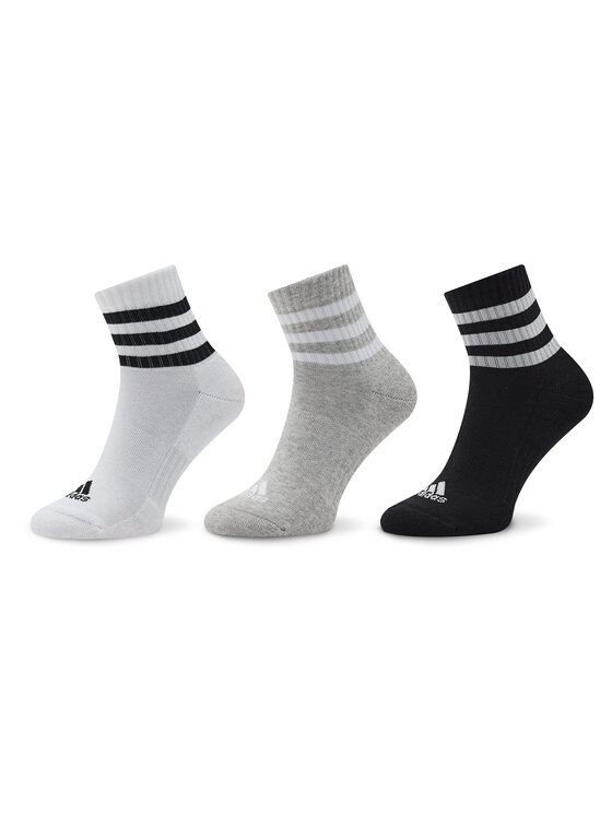 Șosete Medii Unisex adidas 3-Stripes Cushioned Sportswear Mid-Cut Socks 3 Pairs IC1318 Gri
