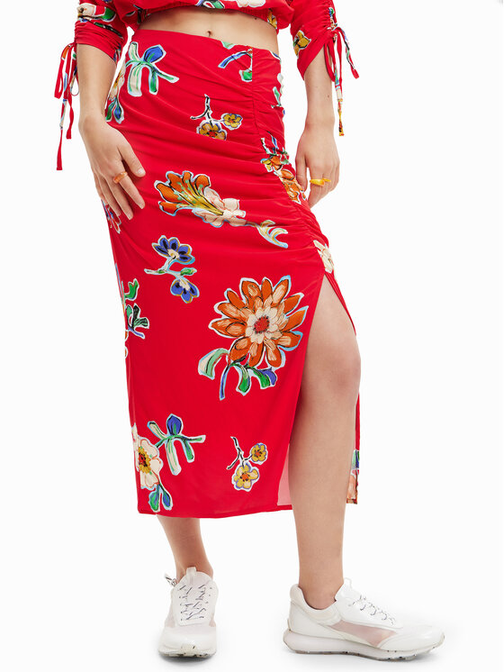 Desigual Desigual Φούστα pencil Crimea 23SWFW22 Κόκκινο Slim Fit