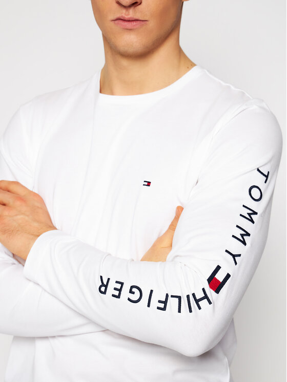 Tommy Hilfiger Tommy Hilfiger Longsleeve krekls Logo MW0MW09096 Balts Regular Fit