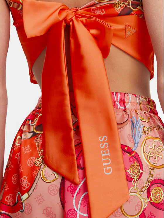 Guess Guess Τοπ E5GH02 WH4V0 Πορτοκαλί Regular Fit