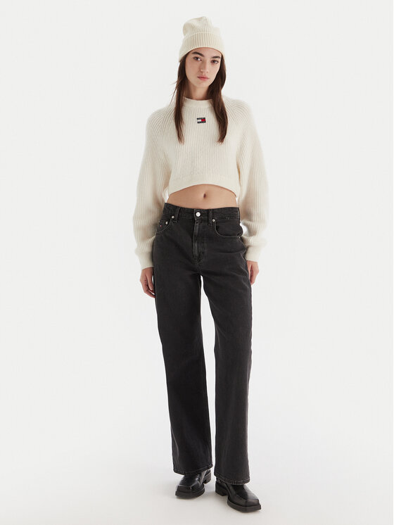 Tommy Jeans Tommy Jeans Džemperis Badge DW0DW21677 Écru Regular Fit