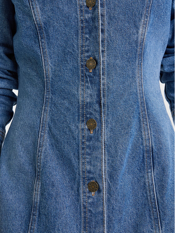 Guess Jeans Guess Jeans Džinsinė suknelė W5BK48 D5M48 Mėlyna Slim Fit