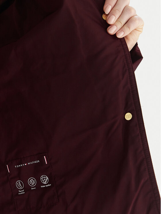 Tommy Hilfiger Tommy Hilfiger Пухено яке WW0WW47294 Бордо Relaxed Fit