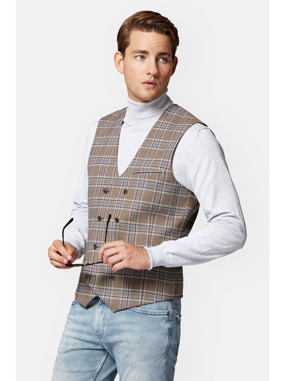 Lancerto Lancerto Kamizelka Grassy KA131223000011 Beżowy Slim Fit
