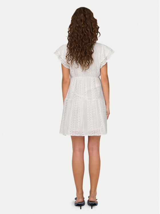 ONLY ONLY Sukienka letnia Helena 15303058 Biały Regular Fit