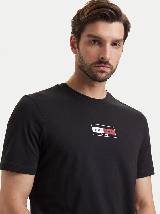 Tommy Hilfiger Tommy Hilfiger Tričko Brand Love MW0MW44882 Čierna Regular Fit