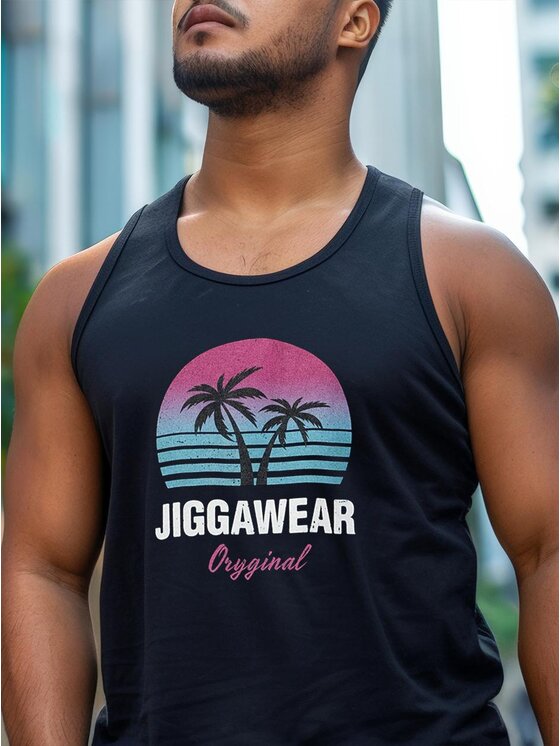 Jigga Wear Jigga Wear Tank top Tank Top Męski Czarny / Różowy Jigga Wear Vice L Czarny Regular Fit