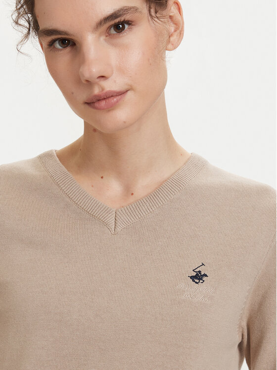 Beverly Hills Polo Club Beverly Hills Polo Club Pulover P-SS26W-M536563 Bež Regular Fit