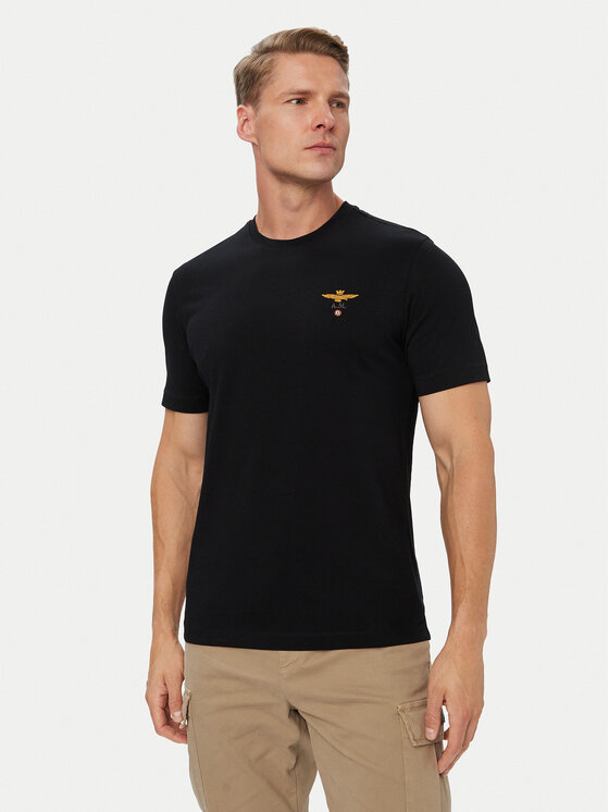 Aeronautica Militare Tricou 262TS1580UJ00372 Negru Regular Fit