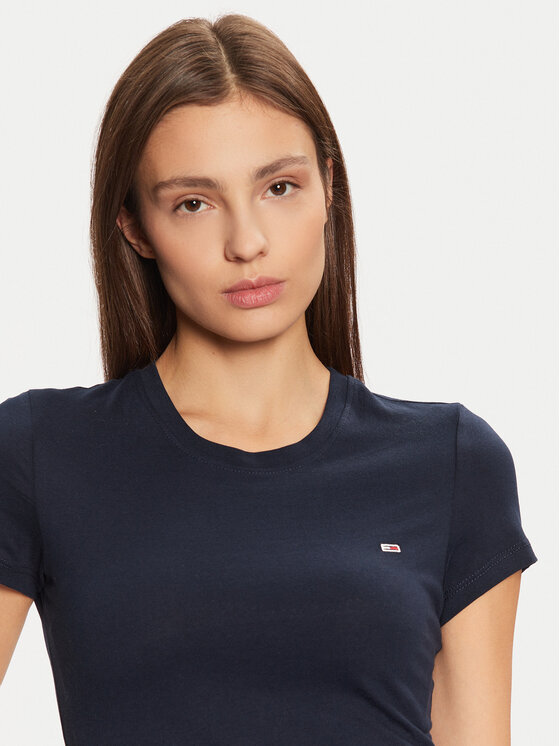 Tommy Jeans Tommy Jeans Tričko DW0DW20459 Tmavomodrá Slim Fit