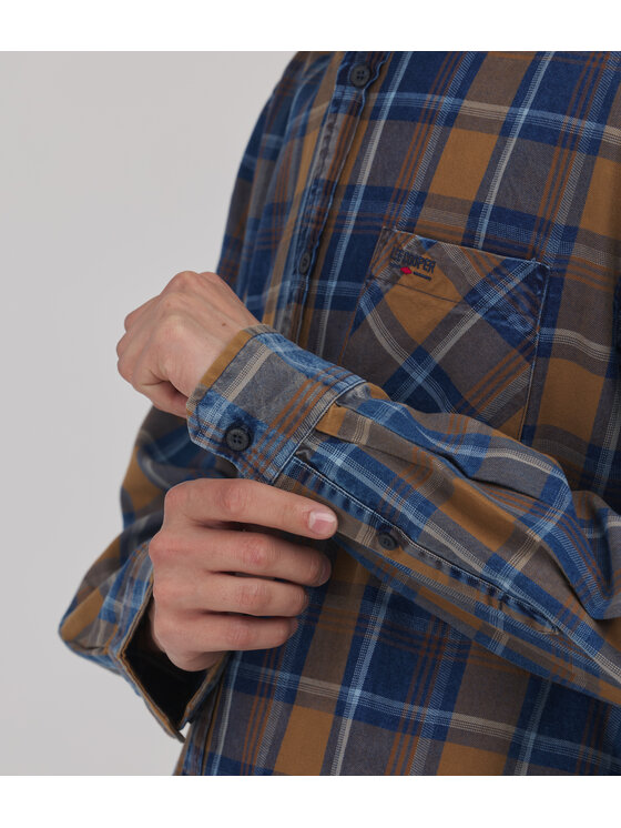 Lee Cooper Lee Cooper Koszula jeansowa SCOTT Brązowy Regular Fit