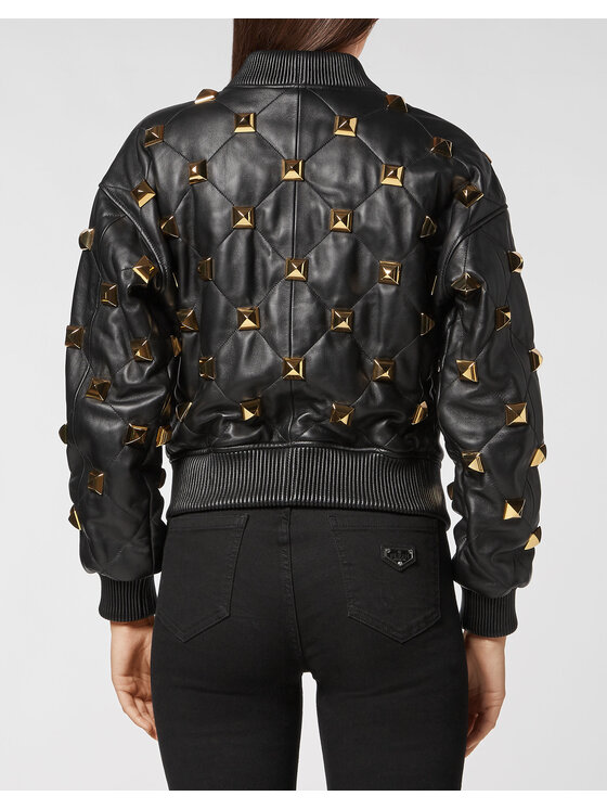 PHILIPP PLEIN PHILIPP PLEIN Giacca di pelle 3079 Nero Slim Fit
