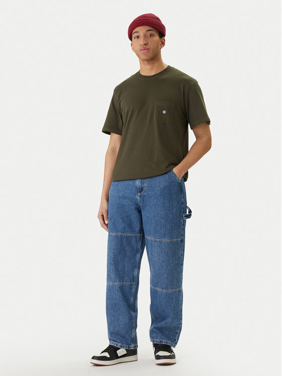 Element Element Tricou Icon Label Pocket ELYKT00198 Verde Regular Fit