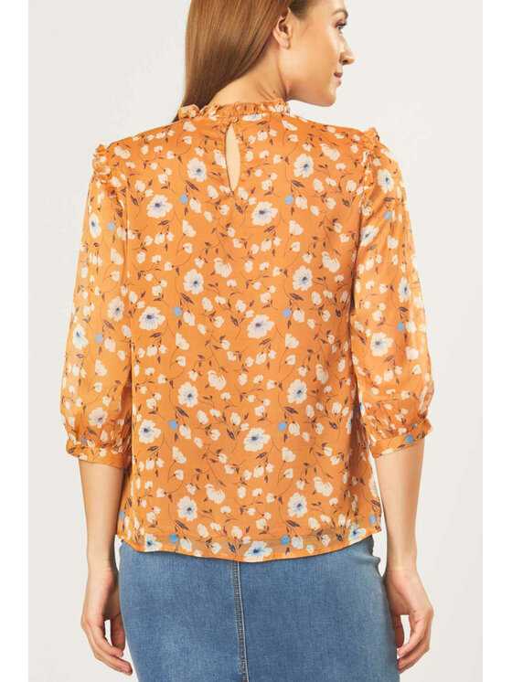 QUIOSQUE QUIOSQUE Halenka CAMEL SHIRT Oranžová Regular Fit