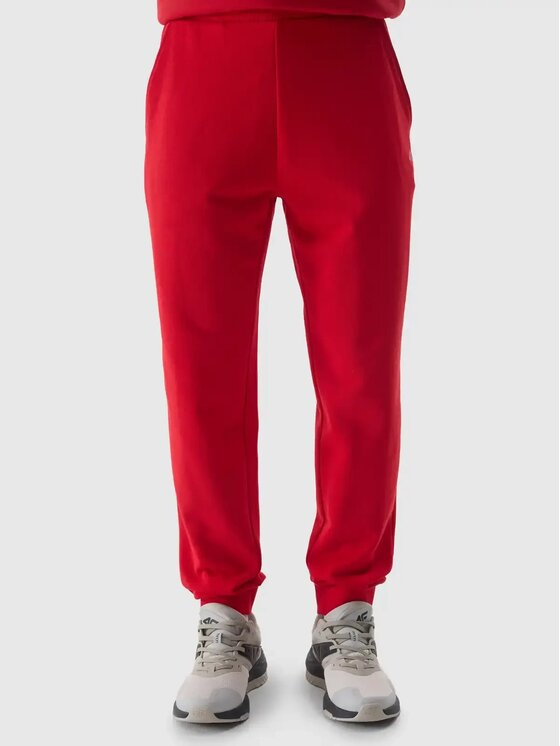 4F 4F Spodnie dresowe 4FWSS24 TTROM603 61S CIEMNA CZERWIEŃ XL Czerwony Regular Fit