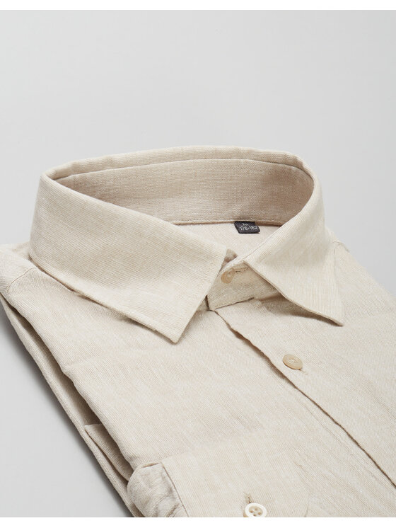 Borgio Borgio Koszula lentini Beżowy Slim Fit