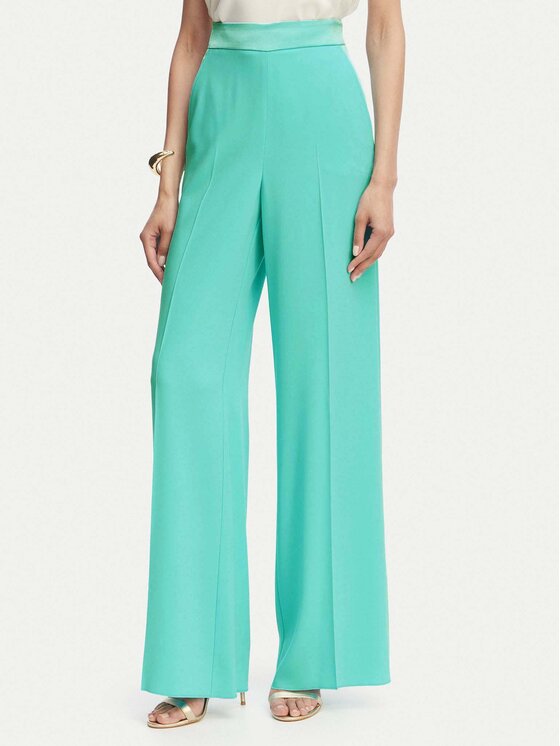 Marella Pantaloni din material Stampa 2613131032 Turcoaz Straight Fit