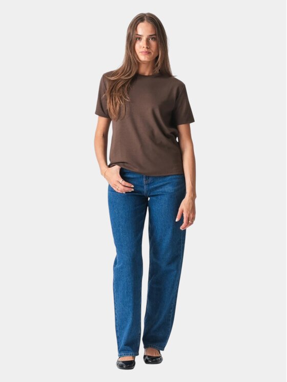 TeeShoppen TeeShoppen T-Shirt 'Basic Collection' Brązowy Oversize