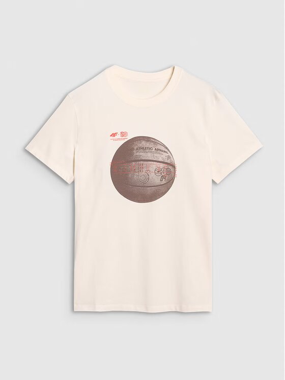 4F 4F T-Shirt BASKET Λευκό Regular Fit