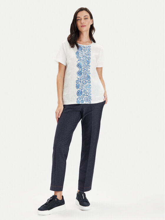 Weekend Max Mara Weekend Max Mara Hlače iz tkanine Ballata 2416781108 Mornarsko modra Regular Fit