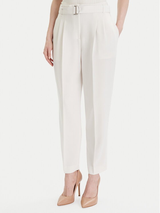 BOSS Boss Kalhoty z materiálu Tapiah 50490037 Écru Relaxed Fit