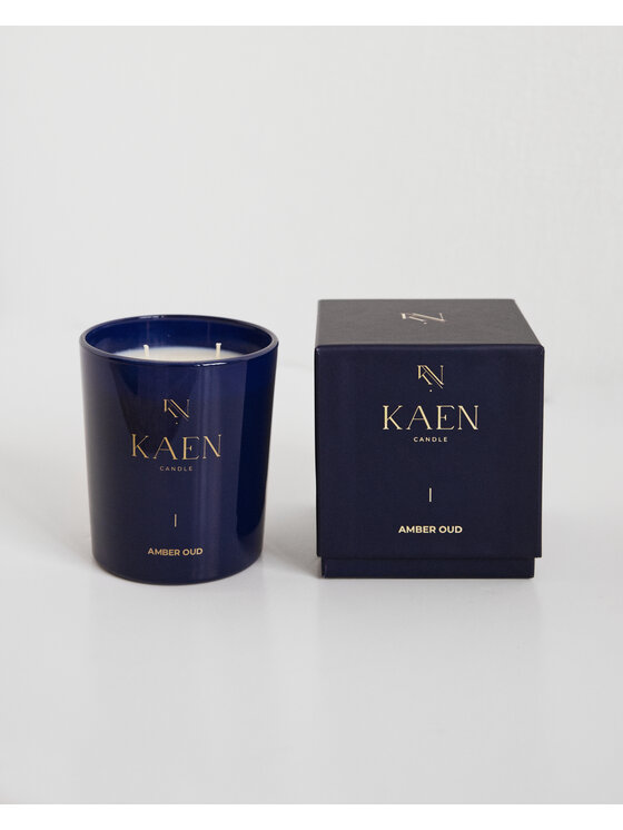KAEN CANDLE KAEN CANDLE Świeca zapachowa Zestaw świec KAEN CANDLE | Amber Oud & Bergamot Tea Granatowy